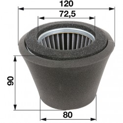 Vzduchový filter s predfiltrom 207-32606-18 okrúhly pre Robin EY 25, EY 27, EY 40 D, W1-390